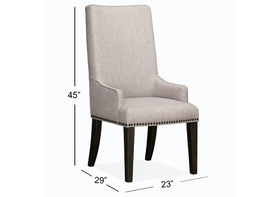 Bellamy Peppercorn Upholstered Host Chair - Set of 2 - D4796-63