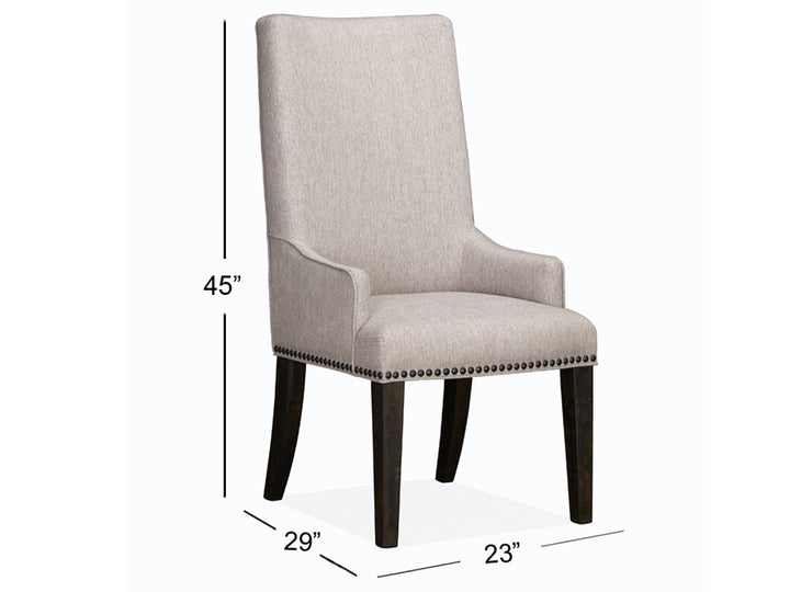 Bellamy Peppercorn Upholstered Host Chair - Set of 2 - D4796-63