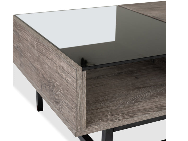 Fenwick Whitetail Brown And Smoke Glass Rectangular Lift Top Cocktail Table - T5962-51