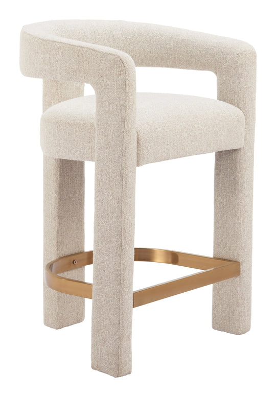 Zuo Saiko Counter Stool Beige BAR STOOLS + COUNTER STOOLS