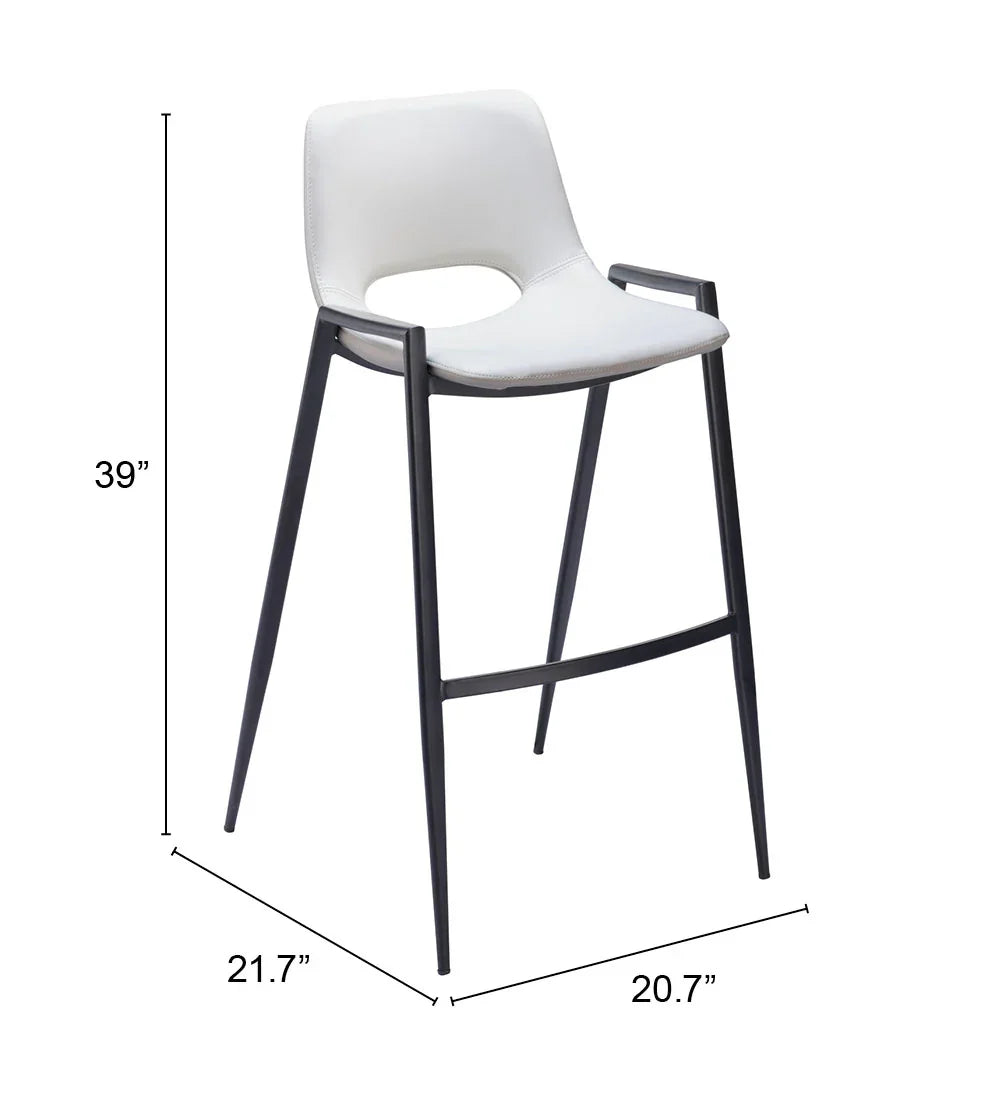 Desi Barstool (Set of 2) White - AmericanHomeFurniture