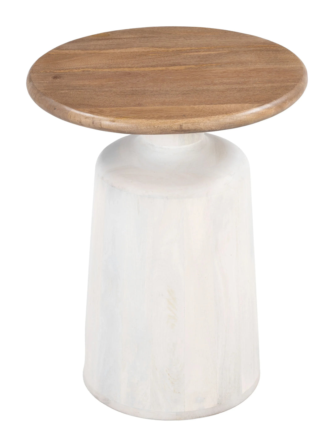 Goblet Side Table Brown & White - AmericanHomeFurniture