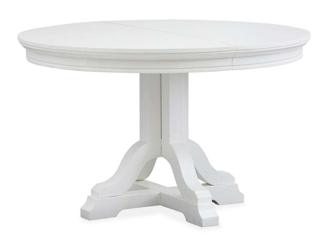 Charleston White Dove White Extendable 48" Round Dining Table - D5611-22WH