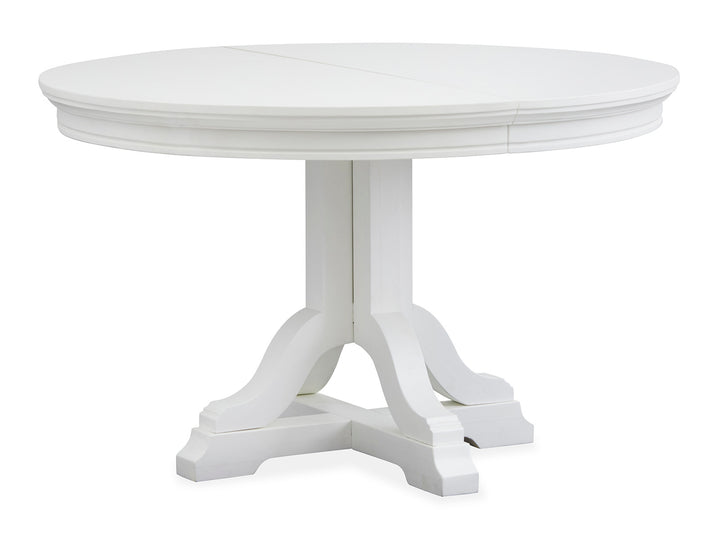 Charleston White Dove White Extendable 48" Round Dining Table - D5611-22WH