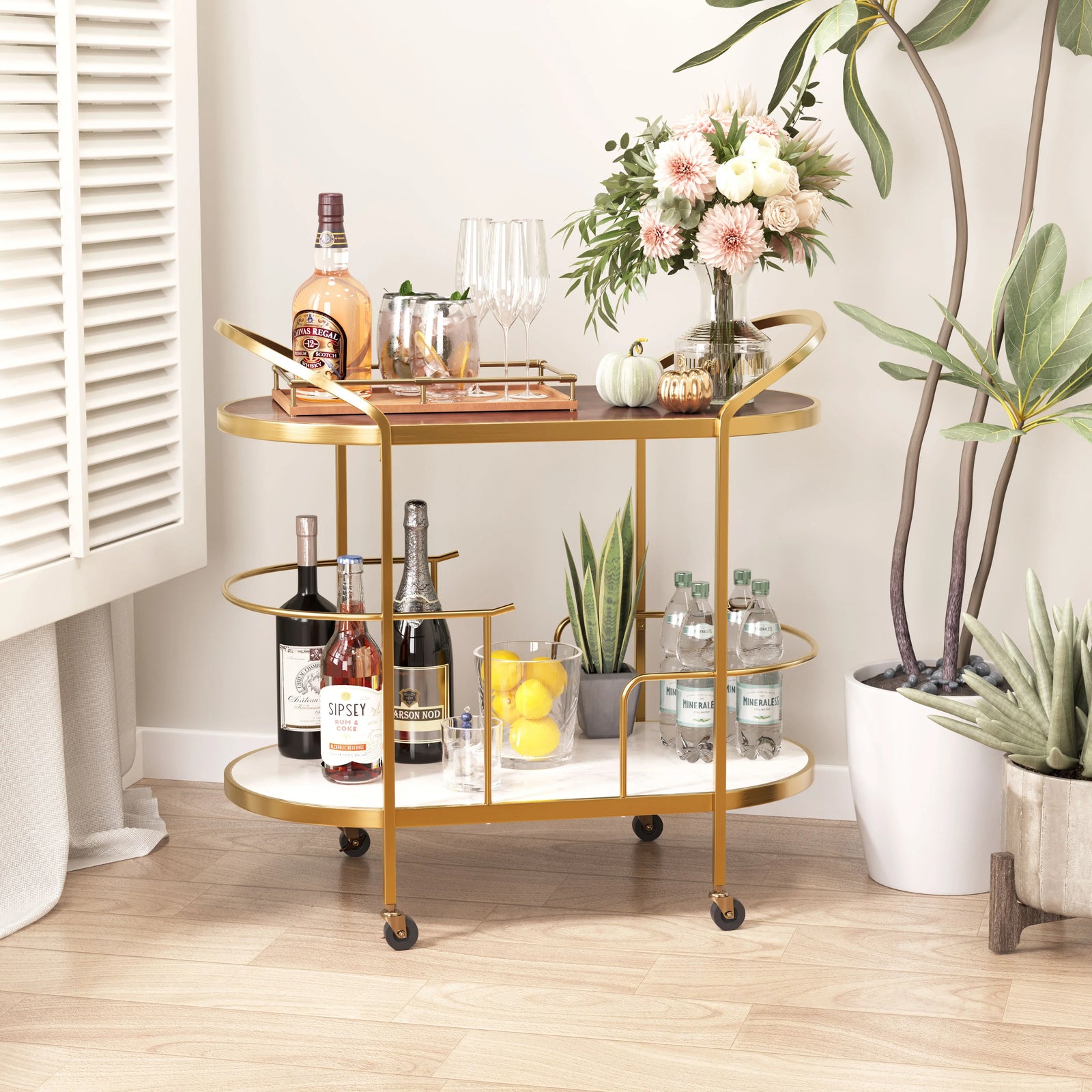 Zuo Antalya Bar Cart Multicolor BAR + BAR CARTS