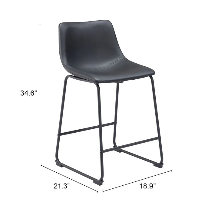 Smart Counter Stool (Set of 2) Black - AmericanHomeFurniture