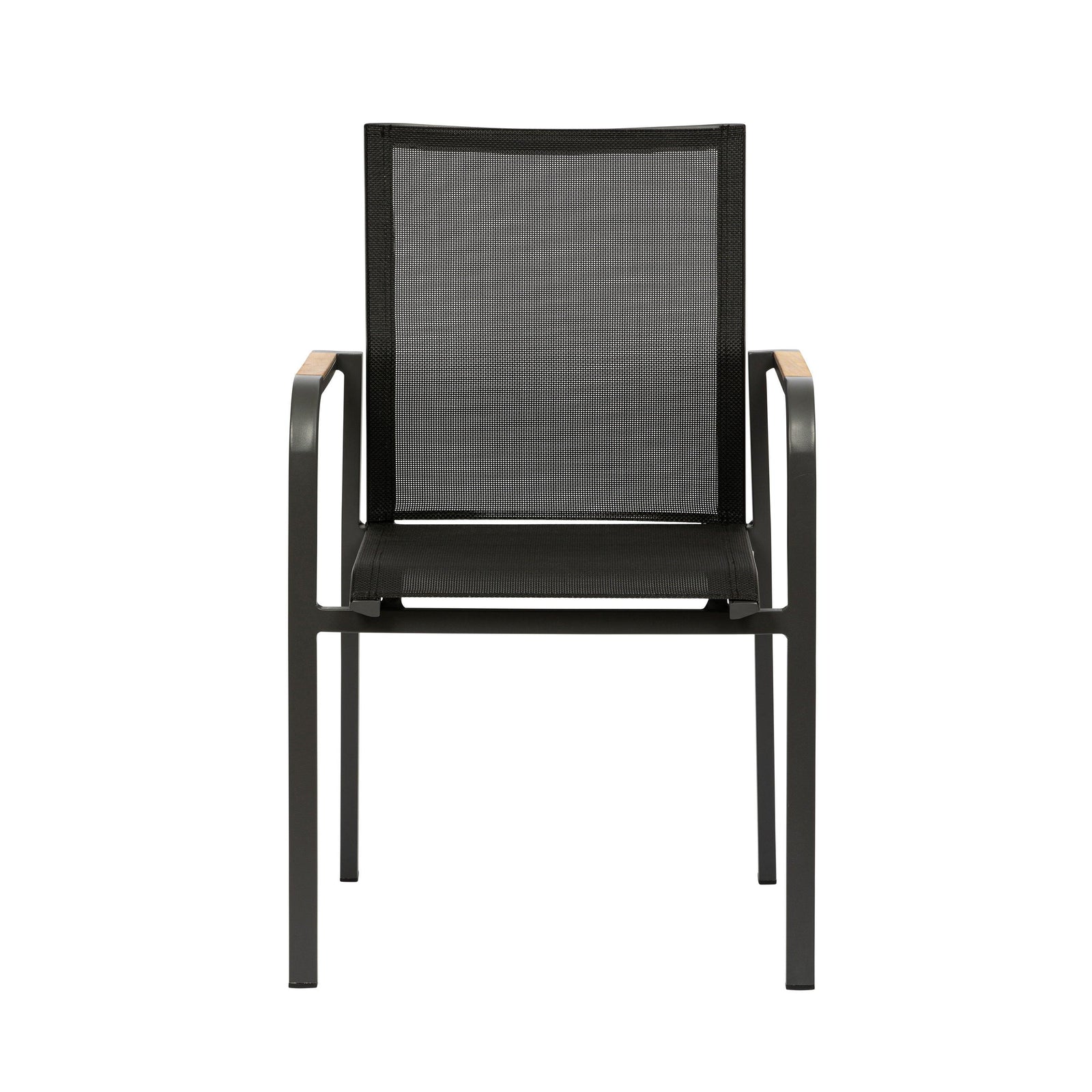 Euro Style Tristan Armchair in Black Mesh with Anthracite Frame - Set of 2 OUTDOOR DINING CHAIRS