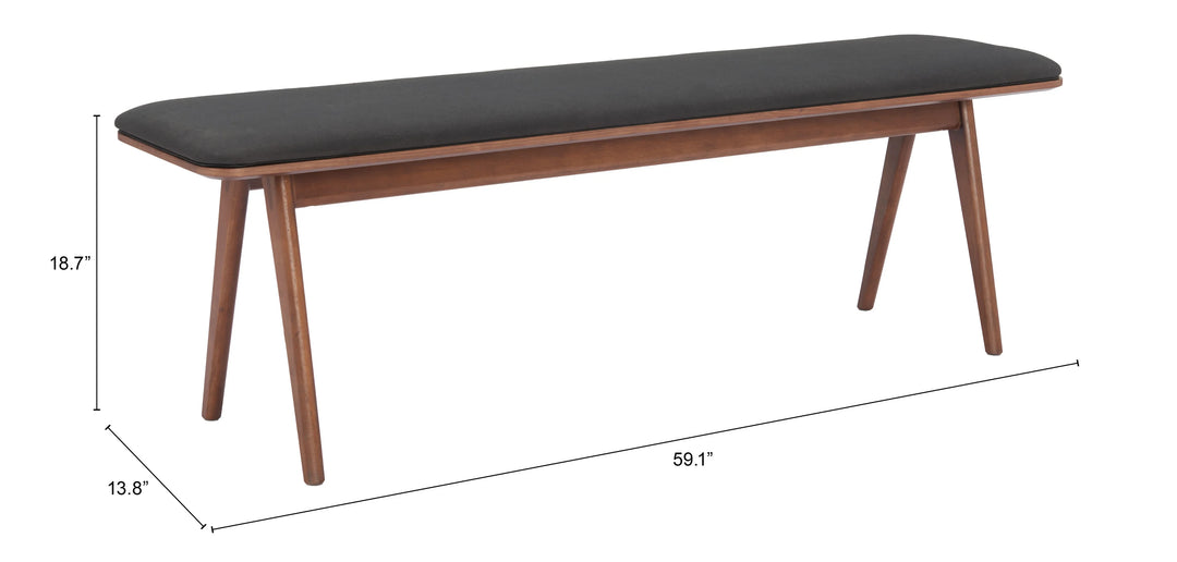 Kazwali Bench Black & Walnut - AmericanHomeFurniture