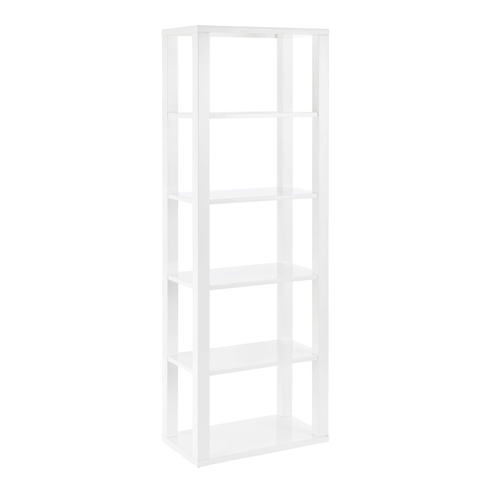 Euro Style Tresero Shelving Unit in High Gloss White BOOKCASES + SHELVES