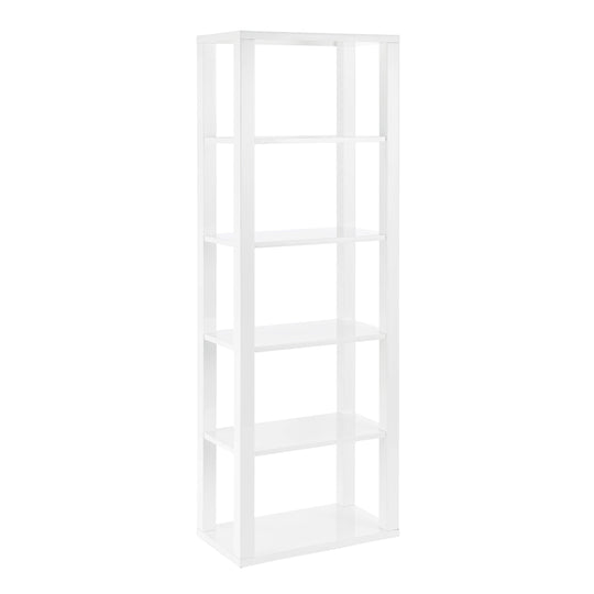Euro Style Tresero Shelving Unit in High Gloss White BOOKCASES + SHELVES