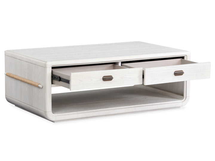 Sunset Cove Moonlight Pearl Rectangular Cocktail Table With Casters - T5879-43