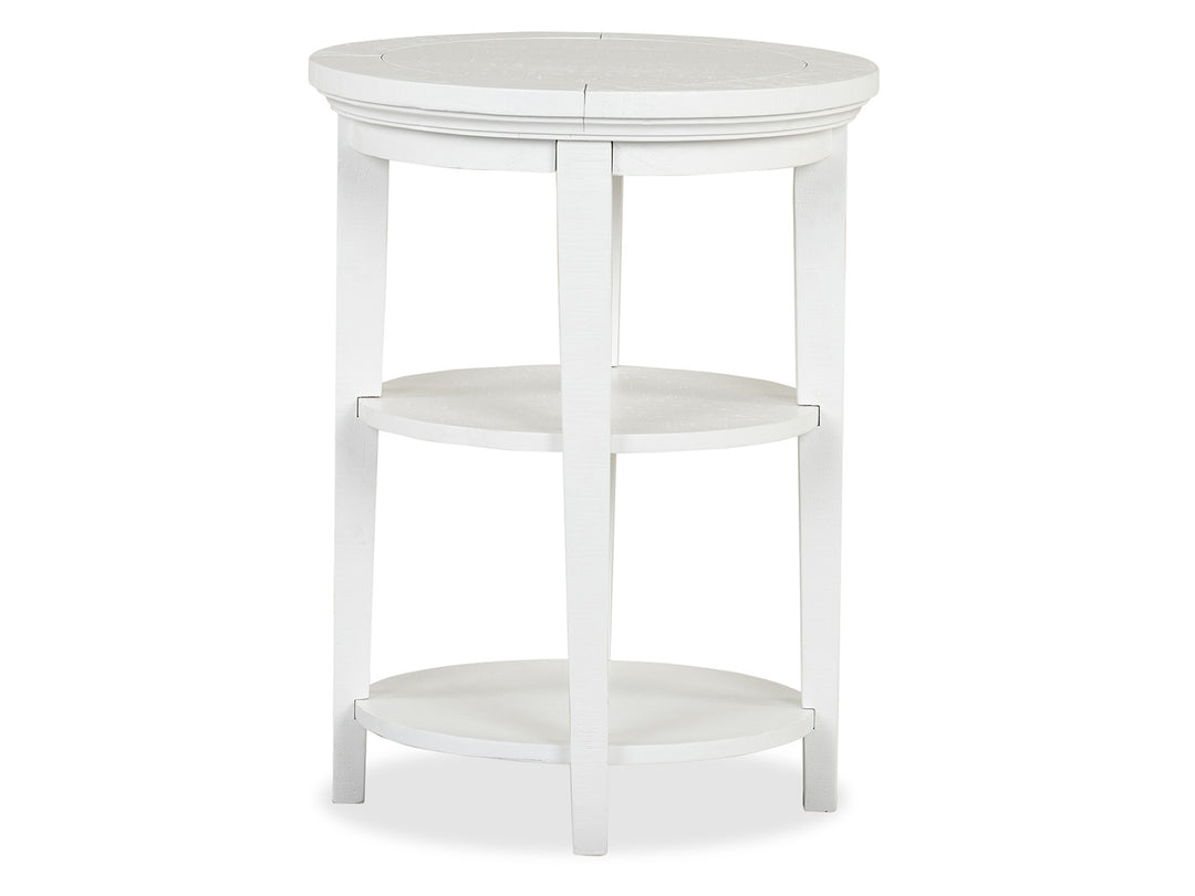 Heron Cove Chalk White Round Accent End Table - T4400-35