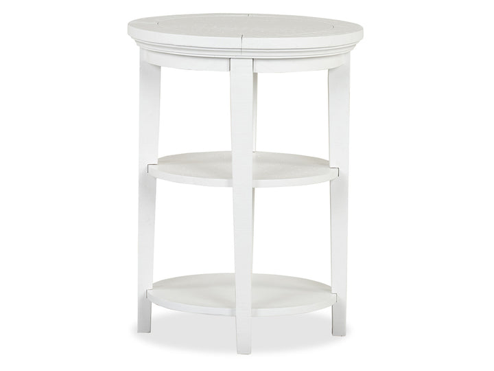 Heron Cove Chalk White Round Accent End Table - T4400-35