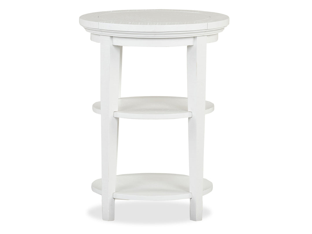 Heron Cove Chalk White Round Accent End Table - T4400-35