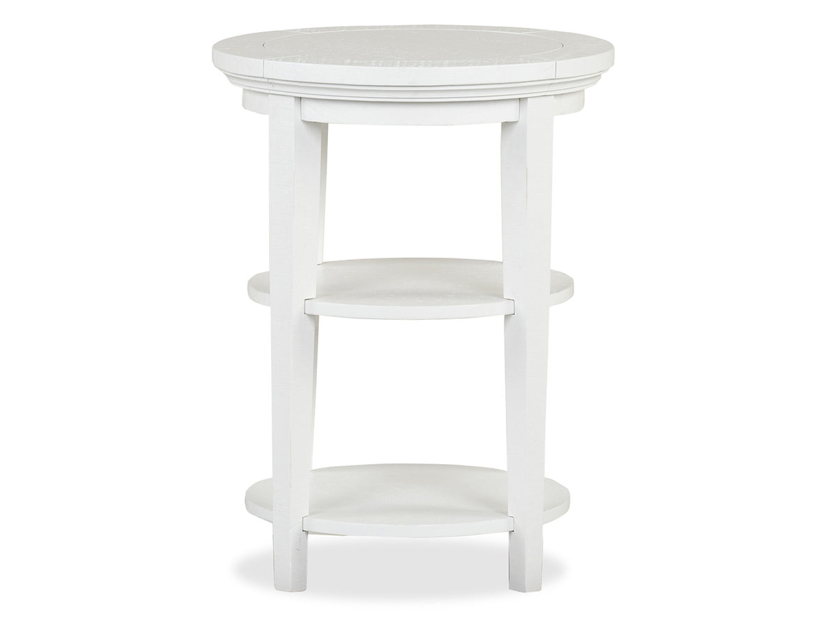 Heron Cove Chalk White Round Accent End Table - T4400-35