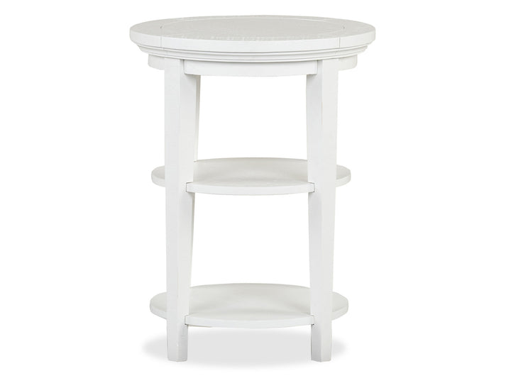 Heron Cove Chalk White Round Accent End Table - T4400-35