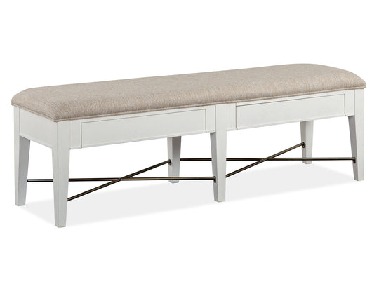 Heron Cove Chalk White And Dovetail Grey Upholstered Bench - D4400-68
