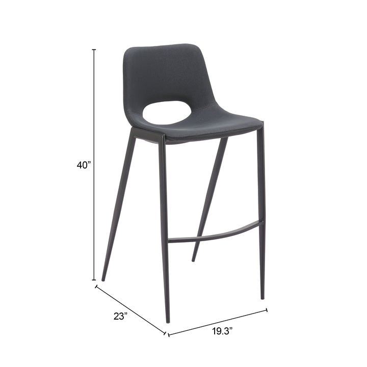 Desi Armless Barstool (Set of 2) Black - 110827