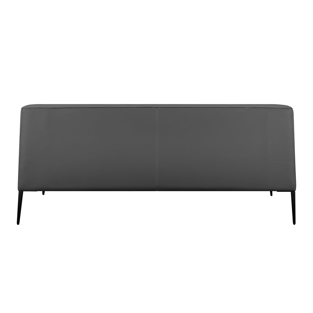 Matias Loveseat in Gray Leatherette with Matte Black Legs - Euro Style - AmericanHomeFurniture