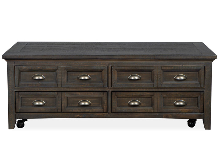 Westley Falls Graphite Lift Top Storage Cocktail Table With Casters - T4399-50
