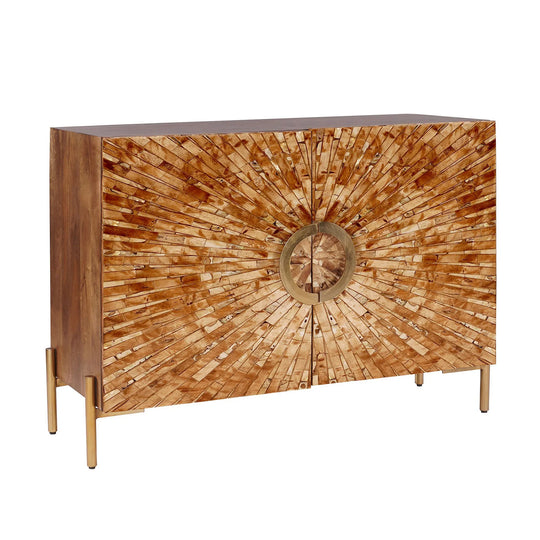 Crestview Collection Safari Bone Inlay Two-Door Cabinet Cabinets