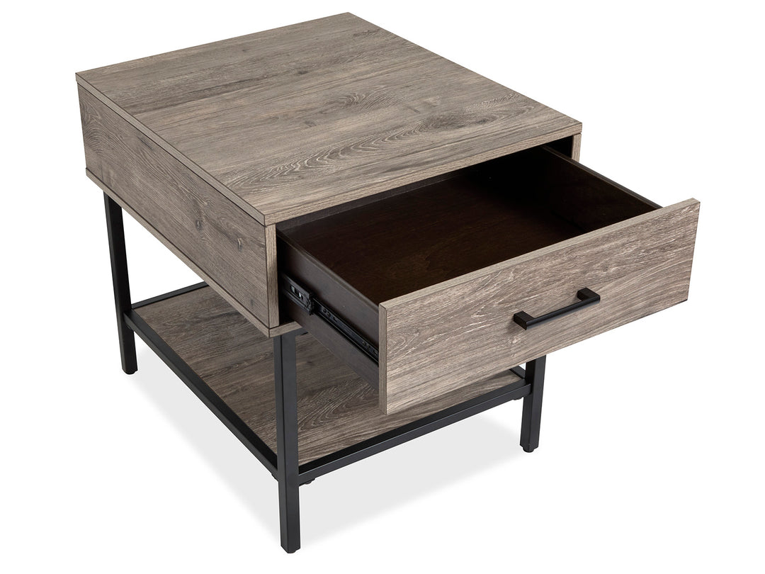 Fenwick Whitetail Brown And Smoke Glass Rectangular End Table - T5962-03