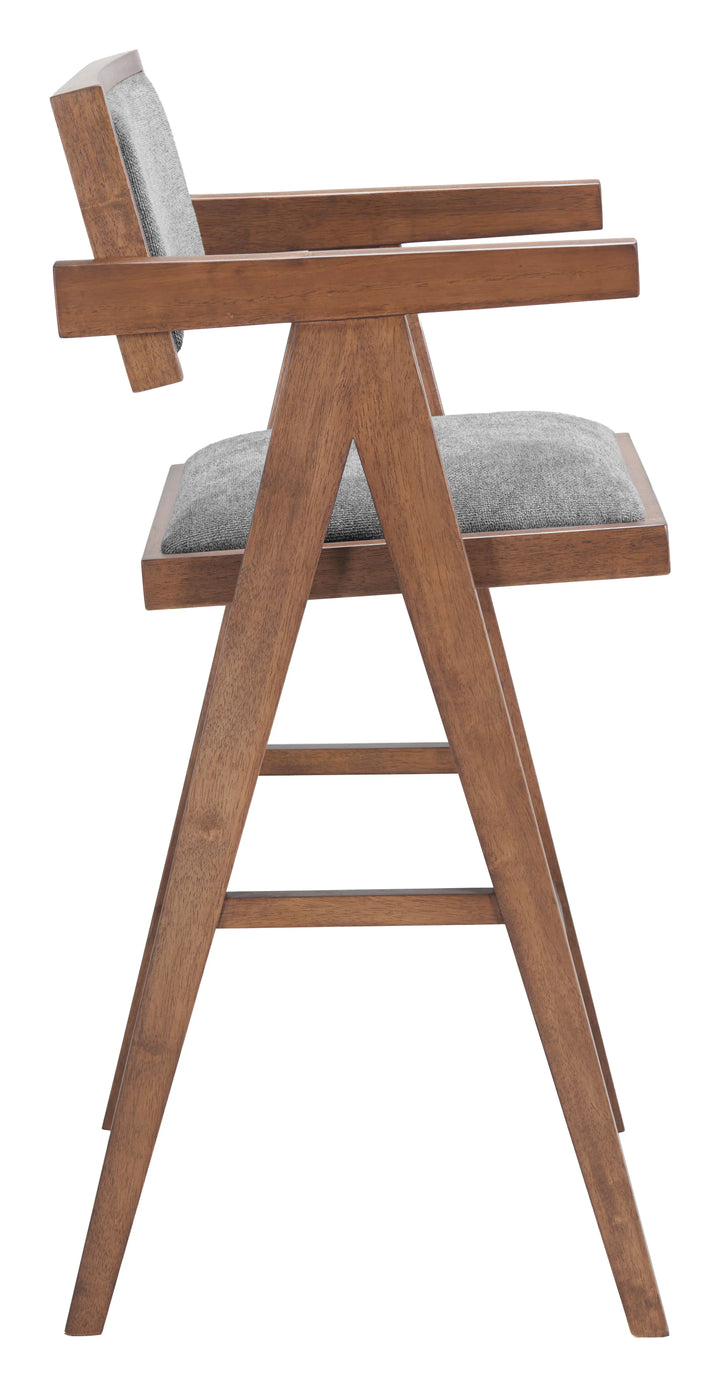 Delhi Barstool (Set of 2) Gray & Walnut - AmericanHomeFurniture