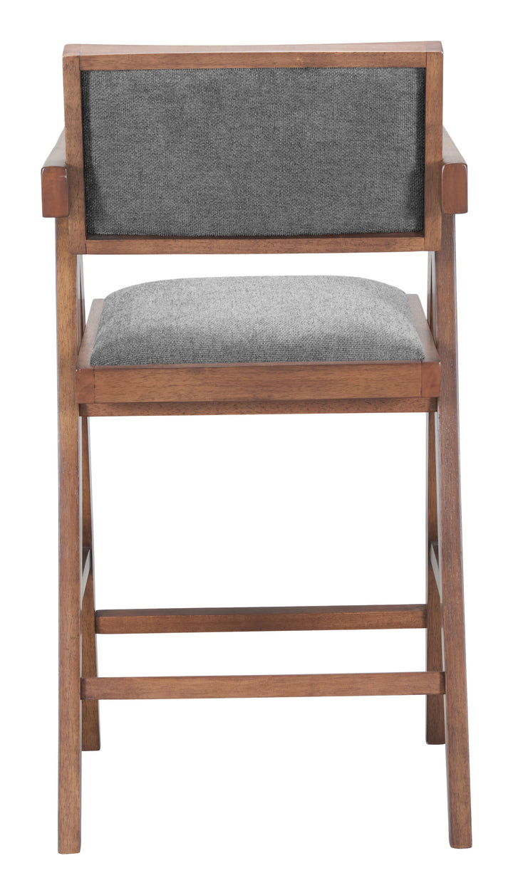 Delhi Counter Stool (Set of 2) Gray & Walnut - AmericanHomeFurniture