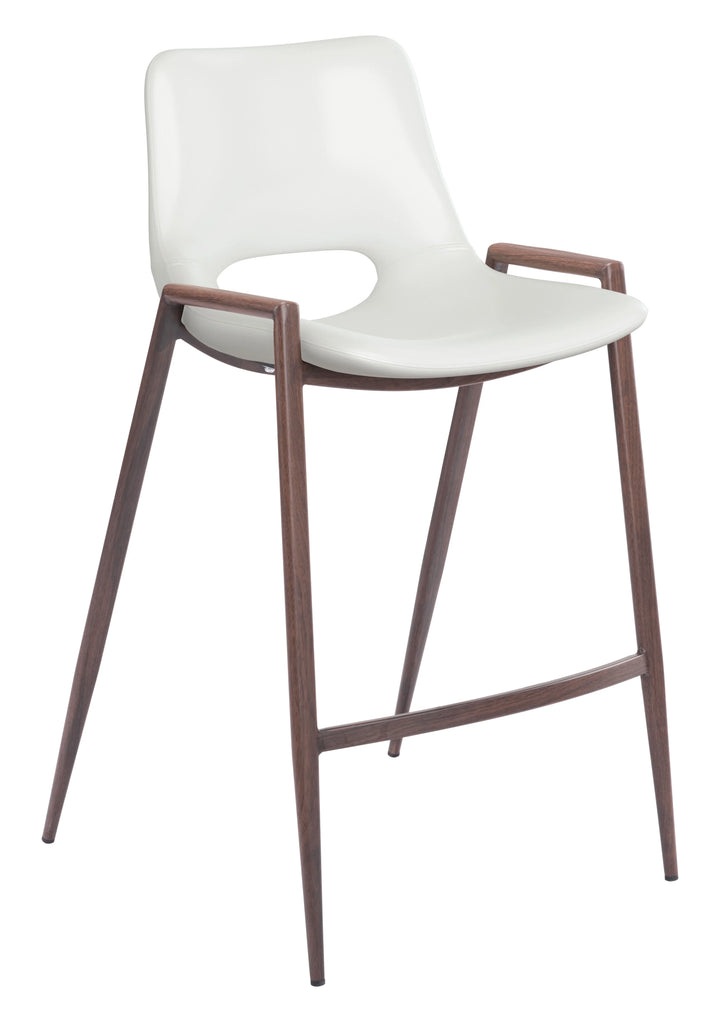 Desi Counter Stool (Set of 2) White & Walnut - AmericanHomeFurniture
