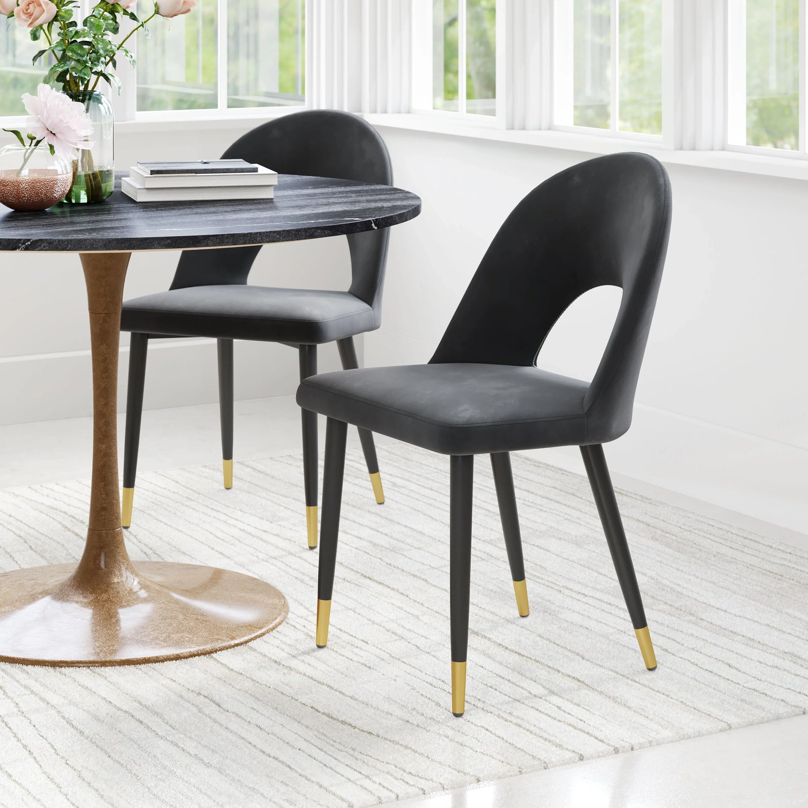 Zuo Menlo Dining Chair (Set of 2) Black DINING CHAIRS