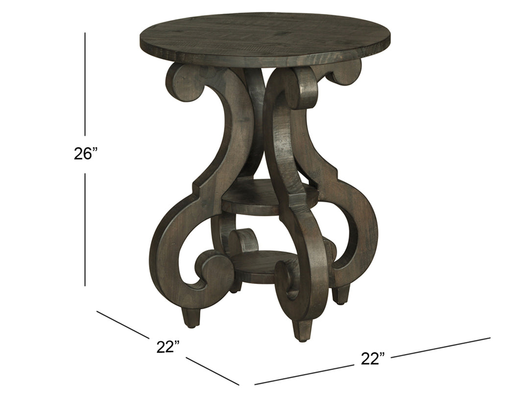 Bellamy Peppercorn Round Accent End Table - T2491-35