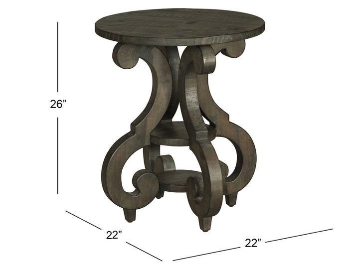 Bellamy Peppercorn Round Accent End Table - T2491-35