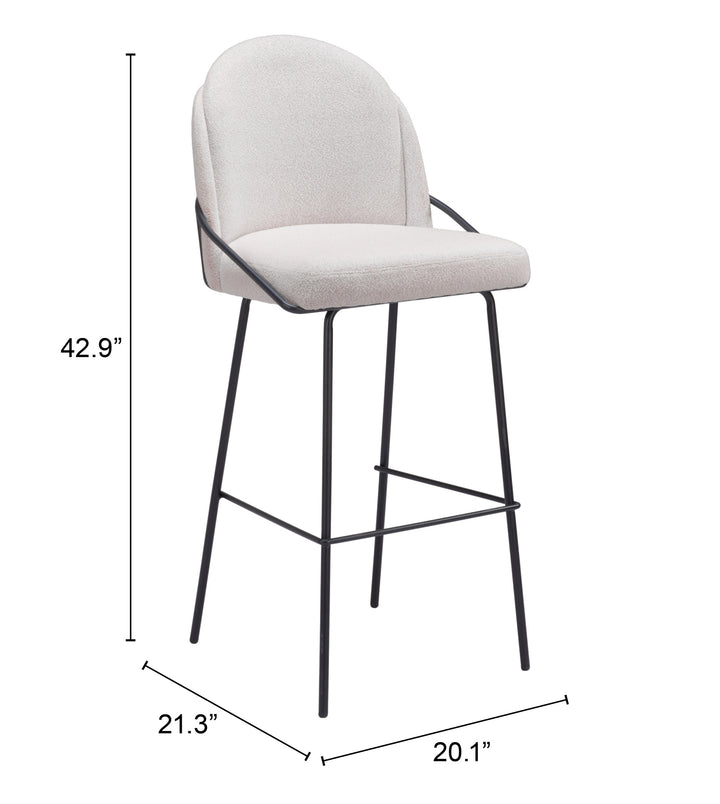Jambi Barstool (Set of 2) Ivory - 109969