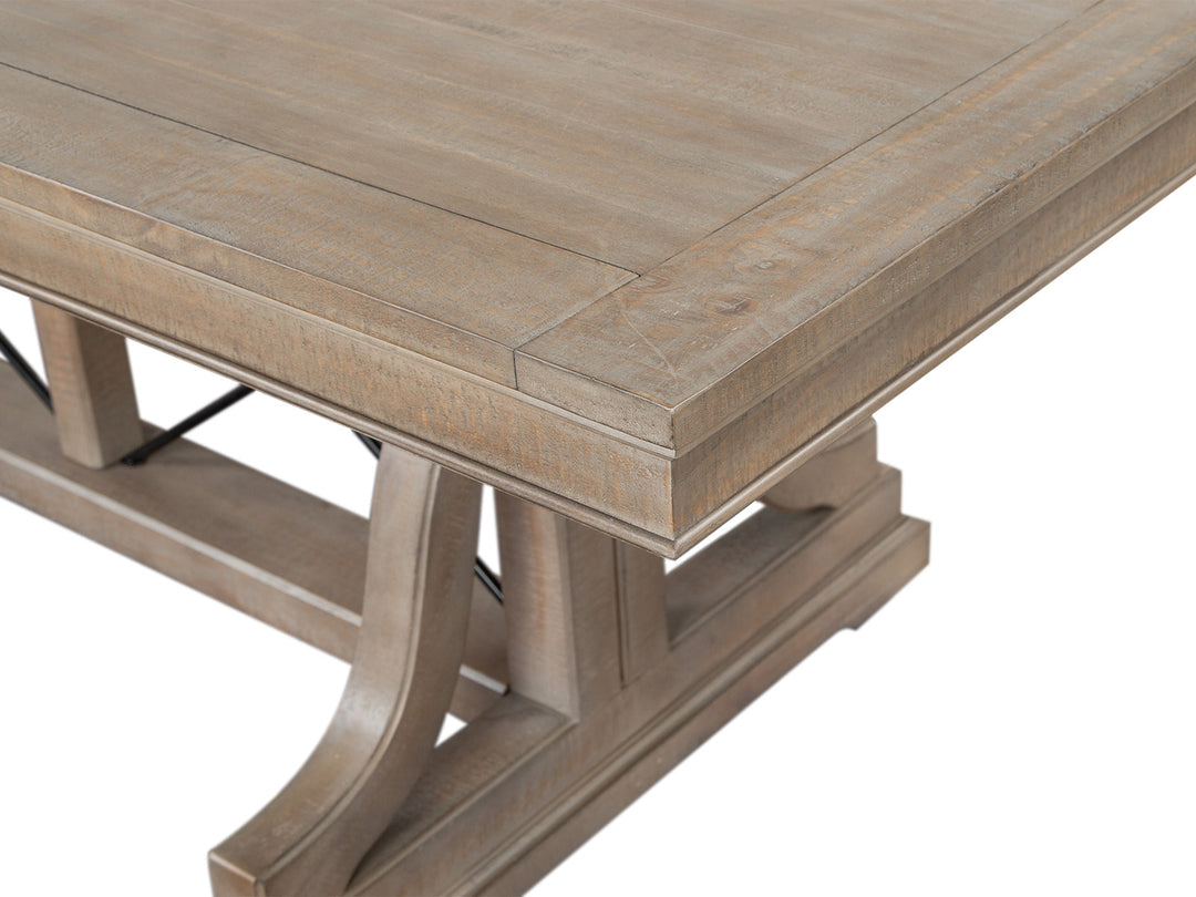 Paxton Place Dovetail Grey Extendable Trestle Dining Table - D4805-25