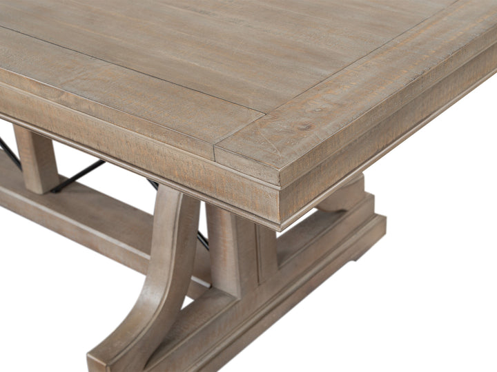 Paxton Place Dovetail Grey Extendable Trestle Dining Table - D4805-25