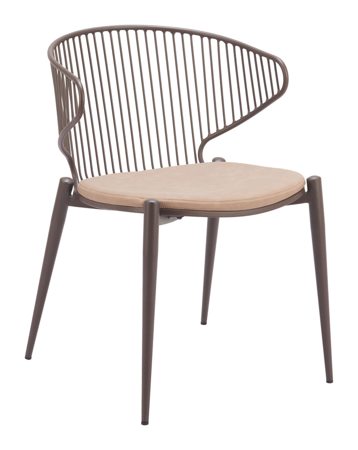 Silues Dining Chair (Set of 2) Taupe & Brown