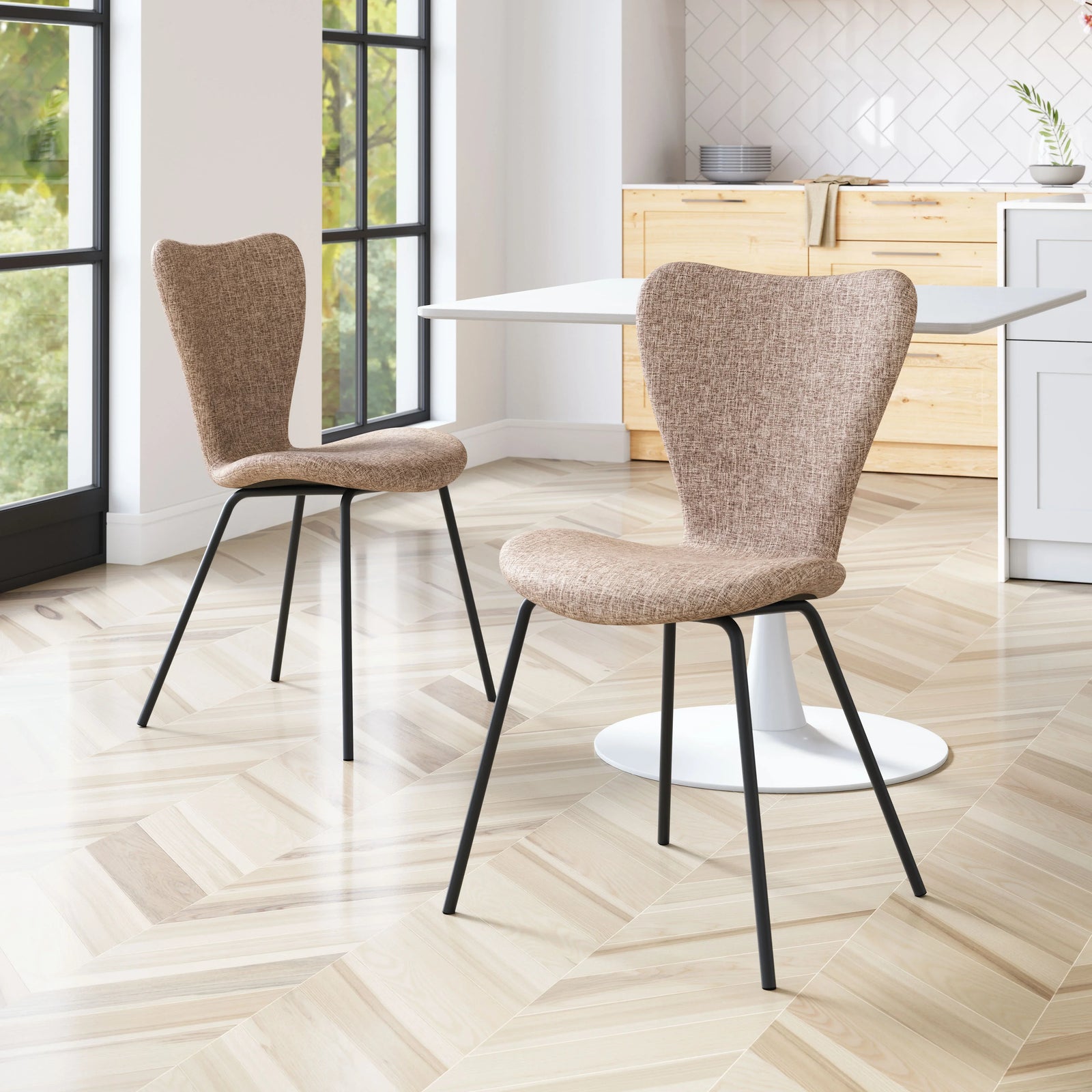 Zuo Tollo Dining Chair (Set of 2) Brown DINING CHAIRS
