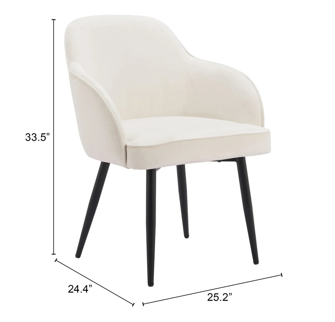 Jolie Dining Chair (Set of 2) Ivory - AmericanHomeFurniture