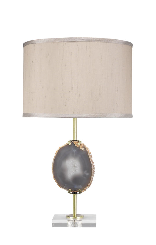 Jamie Young Agate Slice Table Lamp with Linen Shade TABLE LAMPS