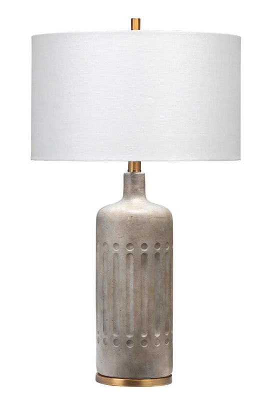 Jamie Young Annex Cement Table Lamp with Linen Shade TABLE LAMPS