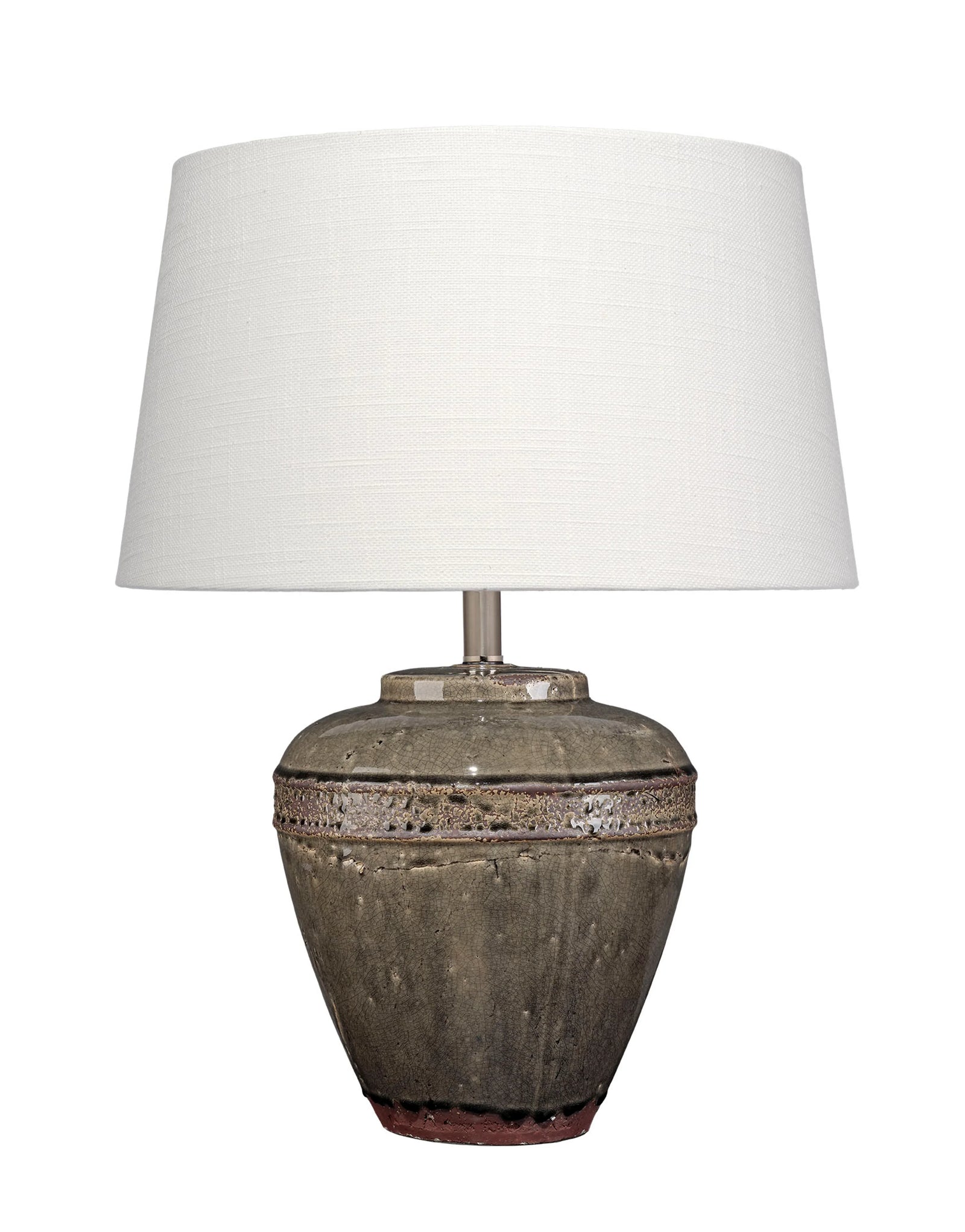 Jamie Young Avondale Ceramic Table Lamp with Linen Shade TABLE LAMPS