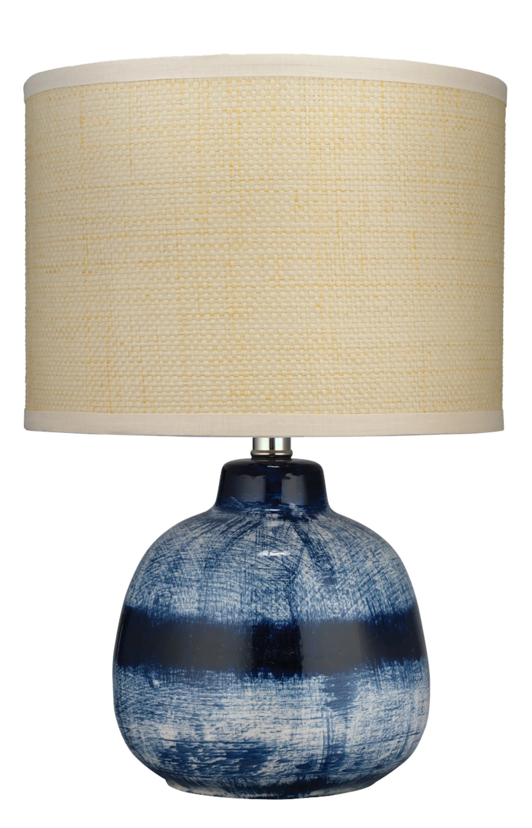Batik Ceramic Table Lamp with Raffia Shade - Small - AmericanHomeFurniture
