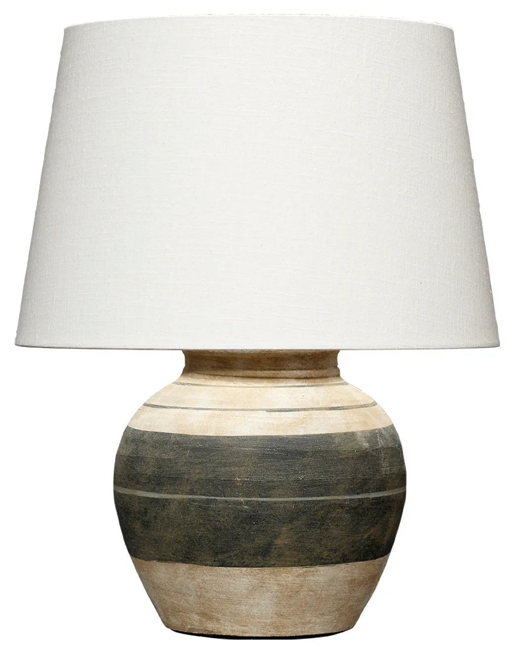 Jamie Young Bernard Ceramic Table Lamp with Linen Shade TABLE LAMPS