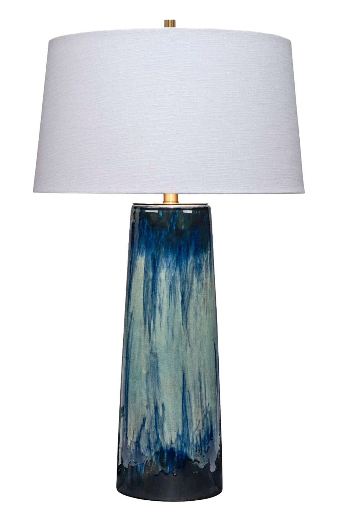 Brushstroke Ceramic Table Lamp with Linen Shade - AmericanHomeFurniture