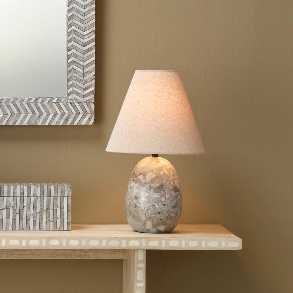 Capsule Table Lamp with Linen Shade - AmericanHomeFurniture