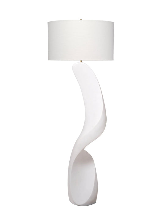 Jamie Young Cobra Ricestone Floor Lamp with Linen Shade FLOOR LAMPS