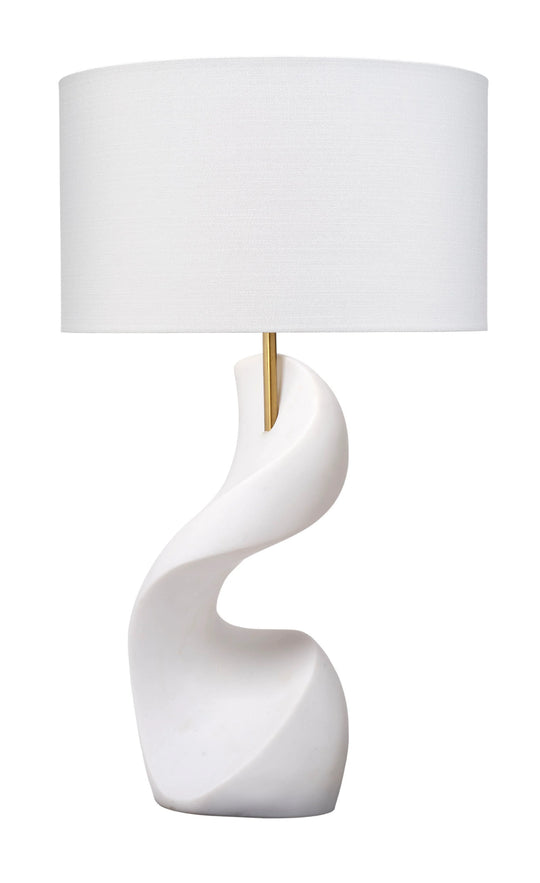 Jamie Young Cobra Ricestone Table Lamp with Linen Shade TABLE LAMPS