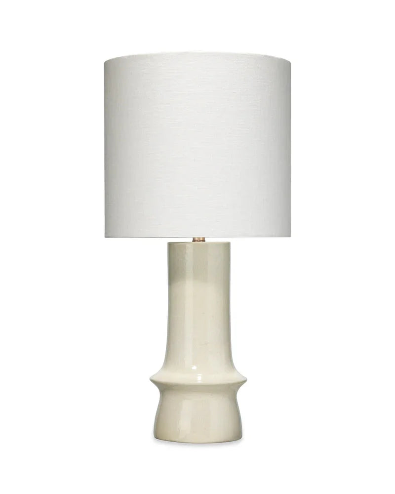 Crest Ceramic Table Lamp with Linen Shade - AmericanHomeFurniture