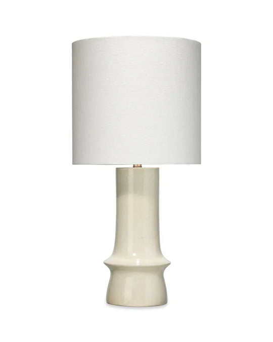Jamie Young Crest Ceramic Table Lamp with Linen Shade TABLE LAMPS