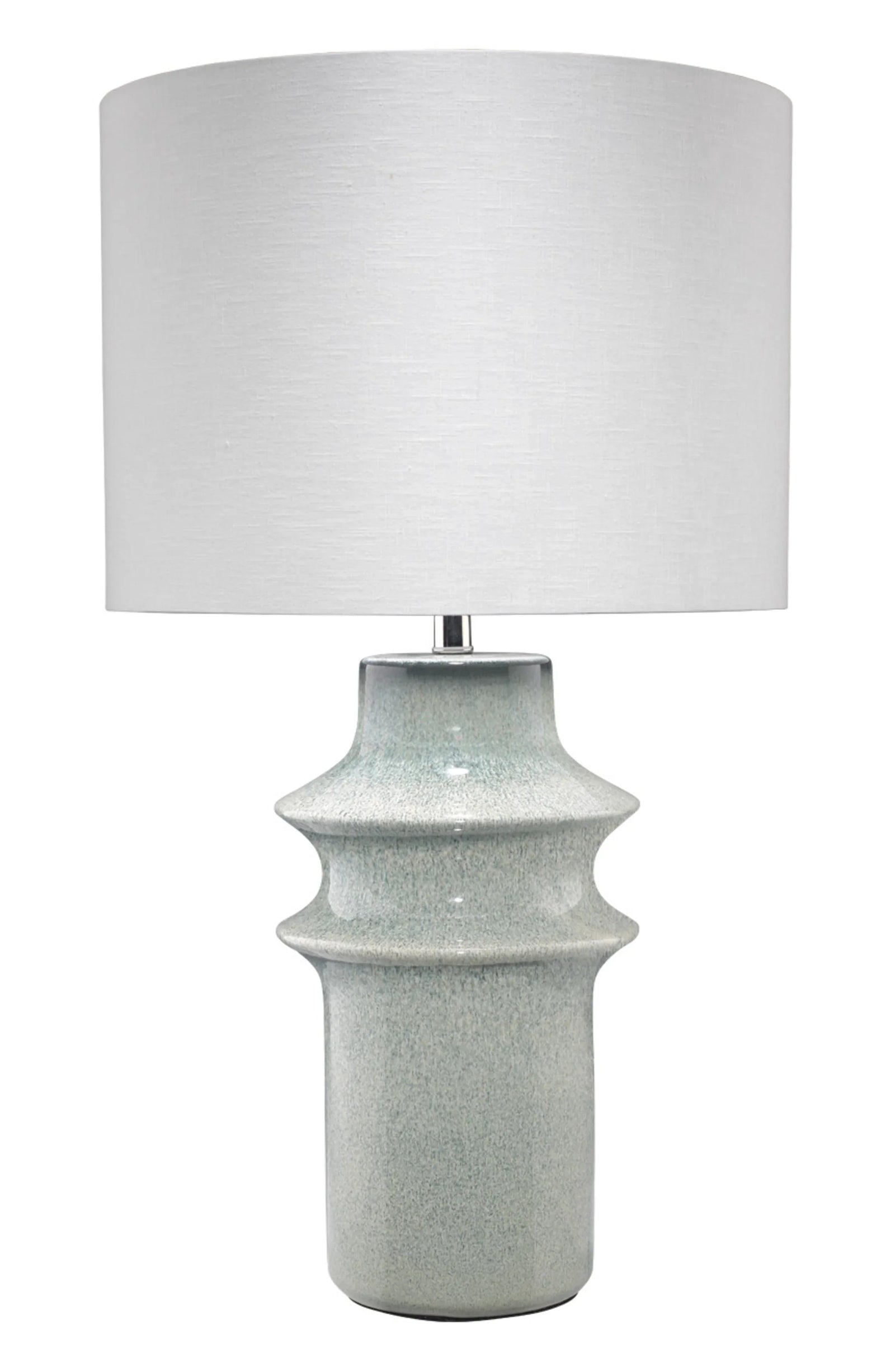 Jamie Young Cymbals Ceramic Table Lamp with Linen Shade TABLE LAMPS